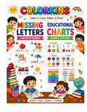Fun COLORKINS Fun Learning Book for Kids: Missing Letters, Human Body & Educational Charts