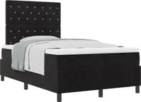 vidaXL Boxspringbed met matras, zwart, 120 x 190 cm, fluweel