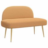 vidaXL - Gevuld - bankje - met - rugleuning - Beige - 110 - x - 60 - x - 76 - cm - Bouclé