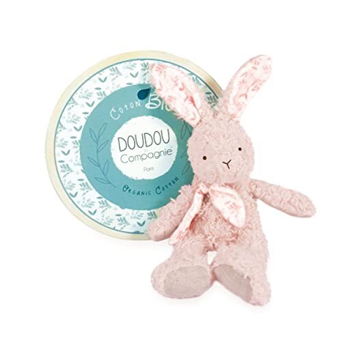 Doudou et Compagnie - Pantin haas – knuffeldier biologisch – roze – 25 cm – knuffeldier Botanic Bio – DC3970