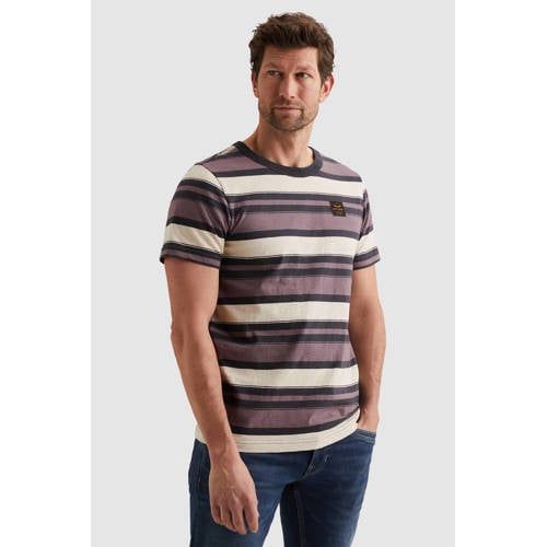 PME Legend regular gestreepte T-shirt paars