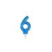 Homéa Birthday Candle Glitter Number 6 H 7.5 cm Blue