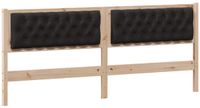 vidaXL - Hoofdbord - Anders - Bruin - en - zwart - 200 - cm - Massief - grenenhout