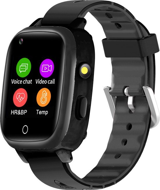 DEPLAY 4G KidsWatch - Smartwatch Kinderen - GPS Tracker - Smartwatch Kind - Hartslag en Bloeddrukmeter - Videobellen - Camera - GPS Horloge Kind - Kinder Smartwatch - Incl. simkaart en E-Book - Zwart