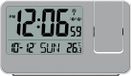 Technoline WT 534 - Wekker - Projectiewekker (180°) - Digitaal - Rechthoek - Radiogestuurde tijdsaanduiding - 12/24h - Datumaanduiding - Binnentemperatuur - 12/24 - 2 alarmen - Snooze - Kunststof - Cijfers - Zilverkleurig