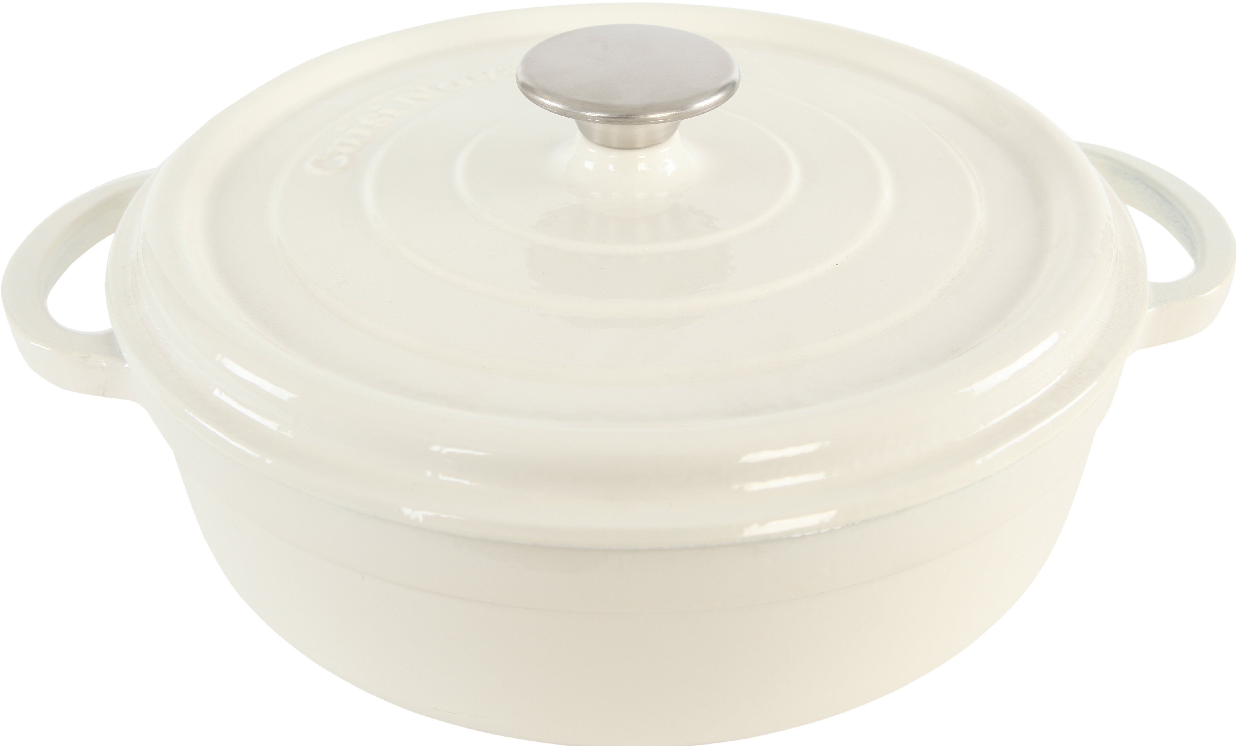 Cuisinova Braadpan Gietijzer - Incl Deksel - 28 cm - Wit