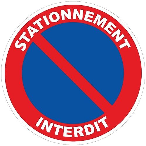 Ambiance Sticker Plaksticker stijf en rond veiligheidsbord - niet parkeren - 24 cm