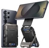 SUPCASE MagFlip Magnetic Wallet Stand | Geschikt voor Samsung Galaxy en Google Pixel Telefoon | Magnetische Pasjeshouder | Compatibel met MagSafe | Portemonnee voor 5 Pasjes | Standaard | Carbon Zwart