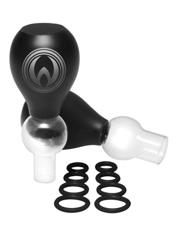 Master Series Nipple Amplifier Enlargement Bulbs with O Rings - Zwart