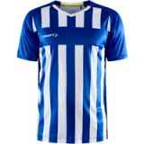 Craft Progress 2.0 Stripe Shirt Korte Mouw Heren - Royal / Wit | Maat: 3XL