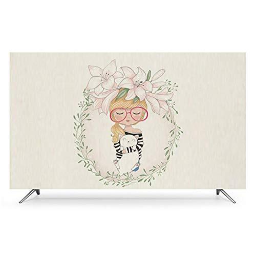 HBLZG Monitor Cover, Cartoon moderne TV cover muur opknoping LCD TV stofkap doek Europese verdikking kleine verse beschermhoes 32-60"-52"-B