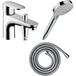 Hansgrohe Vernis Blend C2 Pack mitigeur bain douche mécanique + pommeau de douche + flexible Metaflex chromé