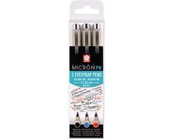 Sakura Pigma Micron PN Office Set - 3 Fineliners - Assorted Colors