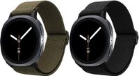 kwmobile Horlogebandjes geschikt voor Samsung Galaxy Watch 8 Galaxy / Galaxy Watch 8 Classic 46mm - 2 x Nylon Smartwatch bandje in zwart / donkergroen