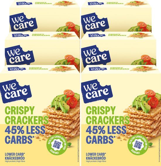 WeCare Lower Carb Crispy Crackers - 6 x 100g