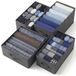 edihome, Closet Organizer voor Kleding – Lade Organizer met Compartimenten, Opvouwbare Stoffen Ladeverdeler voor Ondergoed, Sokken en T-Shirts, Kast Organizer (3 Pack - Zonder Comp. - Donkergrijs)