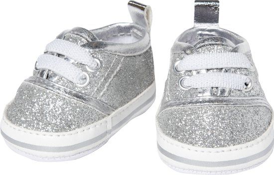 Heless Poppenschoenen Junior 38-45 Cm Zilver/wit