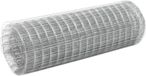 vidaXL Kippengaas 25x0,5 m gegalvaniseerd staal zilverkleurig
