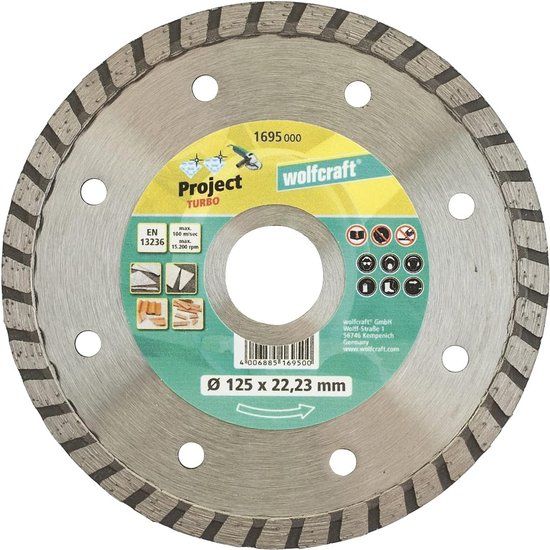 wolfcraft - Diamantdoorslijpschijf "Pro Turbo" voor haakse slijpers - 1695000