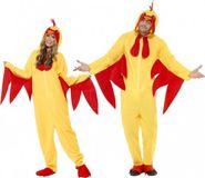 Smiffy's Kip/haan kostuum - dierenpak onesie - geel - voor volwassenen - jumpsuit L