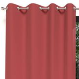 Soleil d'Ocre Alix gordijn met ogen, rood, polyester, 135 x 250 cm