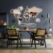 LosokaWood Décoration murale carte du monde avec rétroéclairage LED 3D Wzór X