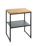HAKU Bijzettafel massief hout eiken metaal zwarte salontafel hout sofatafel - Maat: B 45 cm x H 60 cm x D 35 cm, Stijl: Modern