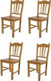 t m c s Tommychairs Silvana - Eetkamerstoelen - Set van 4 - Eikenhout