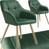 Tectake® Eetkamerstoelen Marilyn - Set van 2 - Groen