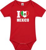 Bellatio Decorations I love Mexico baby rompertje rood jongens en meisjes - Kraamcadeau - Babykleding - Mexico landen romper 68