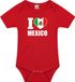 Bellatio Decorations I love Mexico baby rompertje rood jongens en meisjes - Kraamcadeau - Babykleding - Mexico landen romper 68