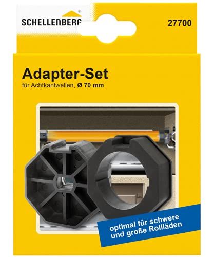 Schellenberg 27700 adapterset voor 70 mm golven, achthoekige as met een diameter van 70 mm