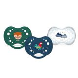 DODIE Set van 3 essentiële anatomische fopspenen dag/nacht + 18 maanden blauw