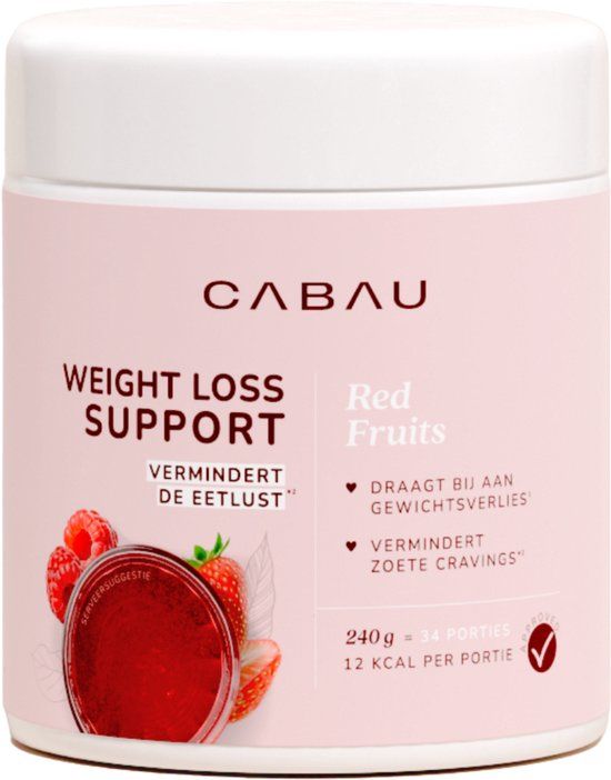 Cabau Lifestyle Cabau - Weight Loss Support - Red Fruits - Afslank Supplement voor Vrouwen - Met Glucomannan & Gymnema - Helpt bij Gewichtsverlies & Vermindert Cravings - 240 g (34 Porties)