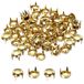 60 rivets en cuivre, 6 mm, avec 4 pinces, couleur or, pour projets de bricolage