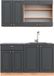 Vicco Fame-Line Cuisine une personne – 140 cm, WB anthracite style champêtre/chêne kraft doré