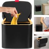Merkloos / Sans marque Famanu hangende keukencompostbak met deksel, 4 liter - zwart