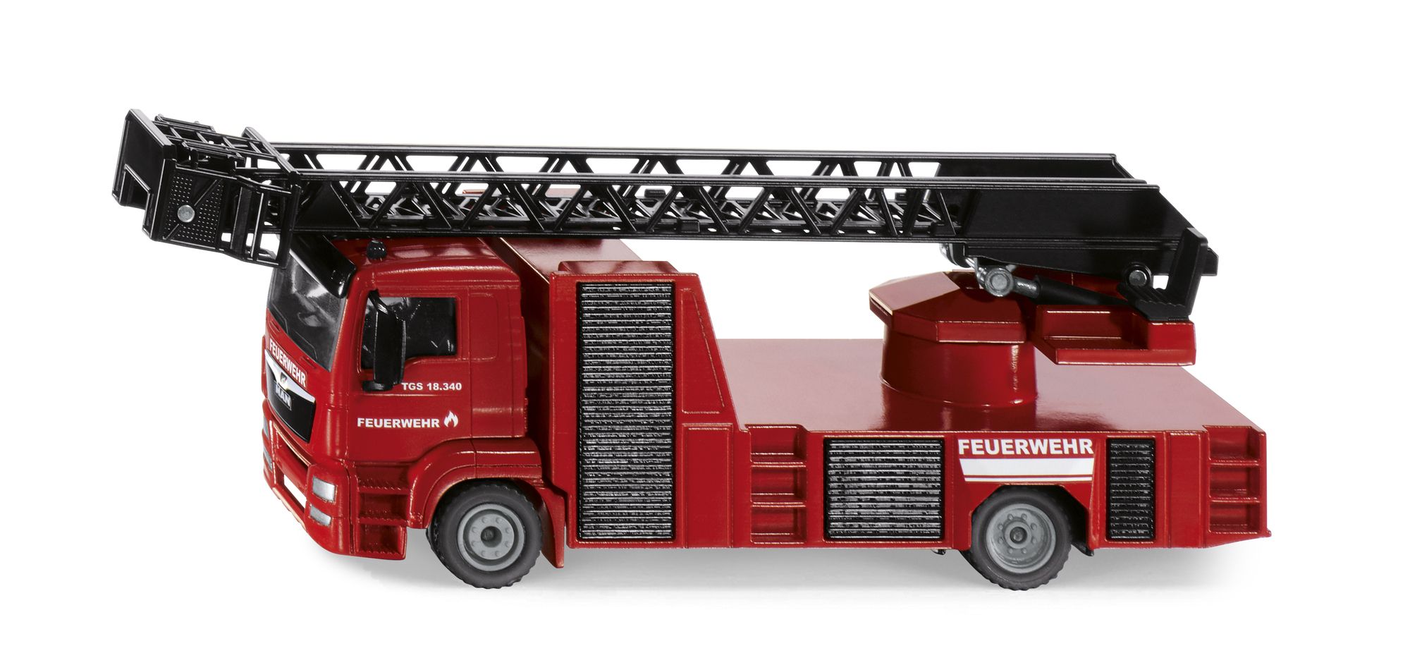 SIKU 1:50 MAN Brandweer ladderwagen - Rood/Zwart - 2114