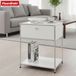 FLOORDIREKT Metalen Rek Concept Epure MK-139 - Bijzet- & Opbergrek met Lade & Legplanken - 50 x 65 x 40 cm - Wit