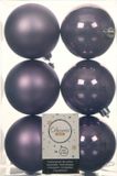Decoris Kerstballen - 12x st - lila paars - D8 cm - kunststof - mat/glans - kerstversiering
