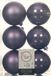 Decoris Kerstballen - 12x st - lila paars - D8 cm - kunststof - mat/glans - kerstversiering