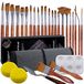 Withosent Penseelset, 29 stuks, acrylverf, schilderkwasten, inclusief 24 borstels, mengpalet, 2 spons, spatel, detailschilderkwast, voor lichaamsbeschildering, acryl, aquarel