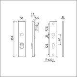 Ami vh-langschild 251/50/15 KT ZS zwart pc72 dd 63/67mm SKG3