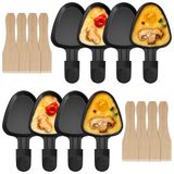 Merkloos Raclette Pannetjes Driehoekig Titanium Antiaanbaklaag Set van 8