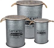 Urban Living Stadsleven Metalen Jerrycan X3 S:27XH41CM / M:33,5XH47CM / L:40XH52CM