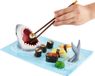 Kivora B.V. Haaienborden, verbeterde 3-in-1 haai sushiplaat, haai sushiplaat met sausvak, voedselveilig materiaal, geschikt voor magnetron/oven/koelkast/vaatwasser (rechthoekig)