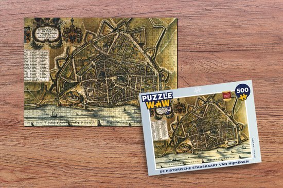 MuchoWow Puzzel Kaart - Nijmegen - Historisch - Legpuzzel - Puzzel 500 stukjes