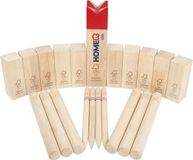 Home It® Kubb Vikingschaakset voor buiten, van FSC-rubberboom met koning, 10 kubbs, 6 werpstokken en markeringspins, robuuste draagtas voor tuin en outdoorspelen