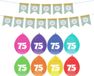 Haza Verjaardag 75 jaar geworden versiering - 16x thema ballonnen/1x Happy Birthday slinger 300 cm
