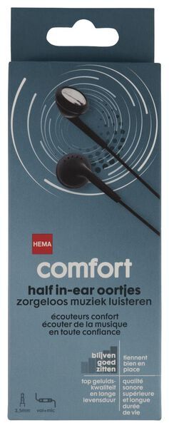 HEMA Oortelefoon Half In-ear Comfort Zwart